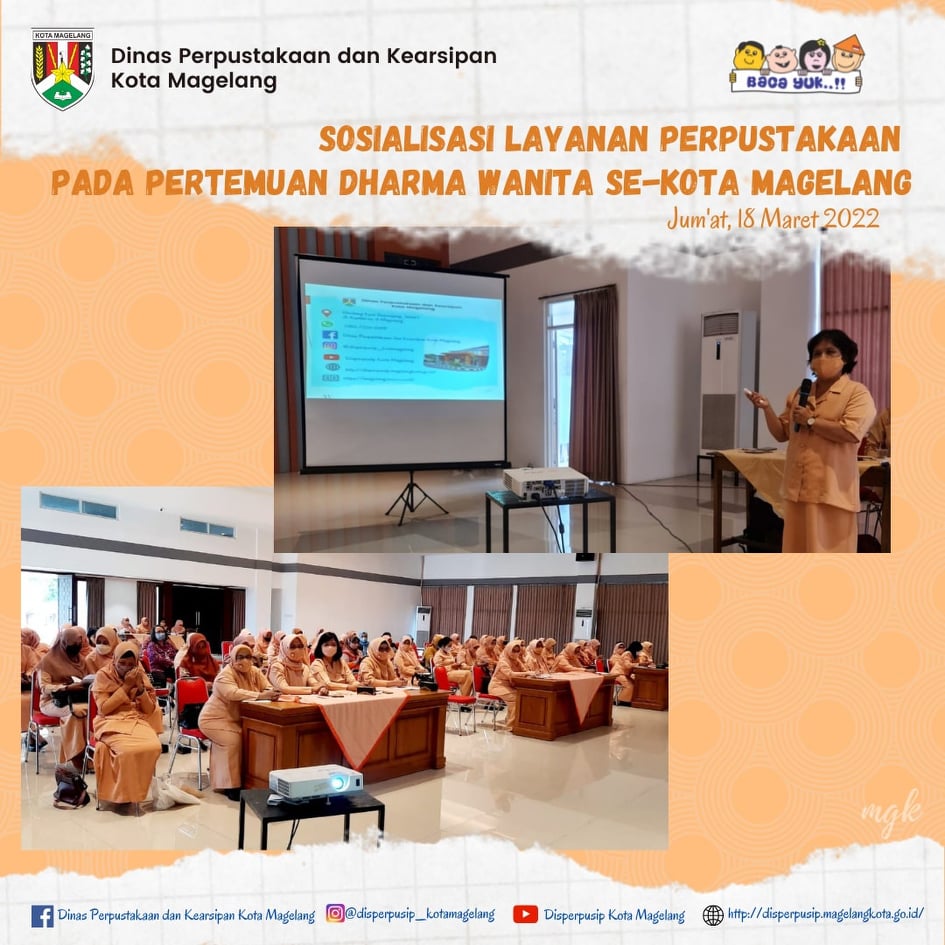 Sosialisasi Layanan Perpustakaan pada Pertemuan Dharma Wanita se-Kota Magelang