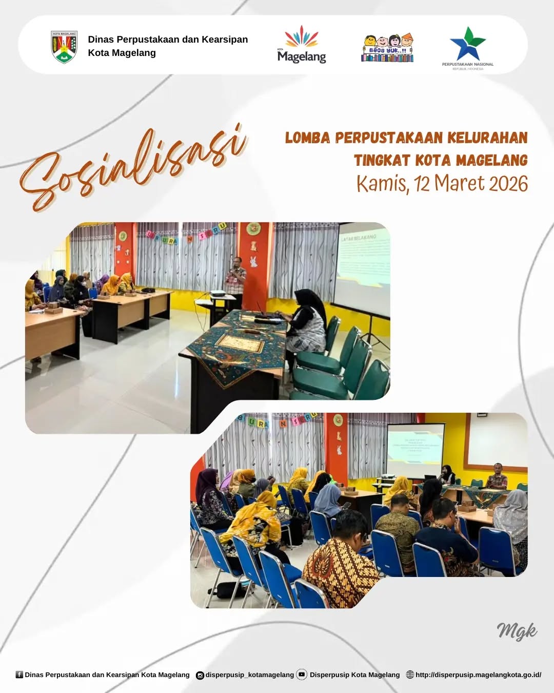 Sosialisasi Lomba Perpustakaan kelurahan Tingkat Kota Magelang 
