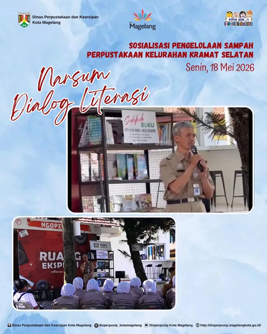 Sosialisasi Pengelolaan Sampah Perpustakaan Kelurahan Kramat Selatan