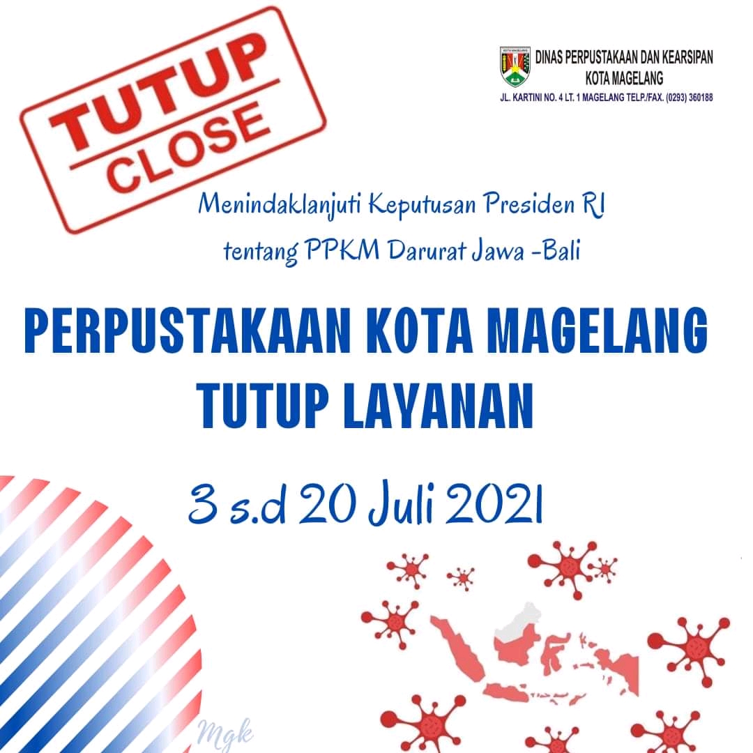 TUTUP LAYANAN PERPUSTAKAAN PPKM