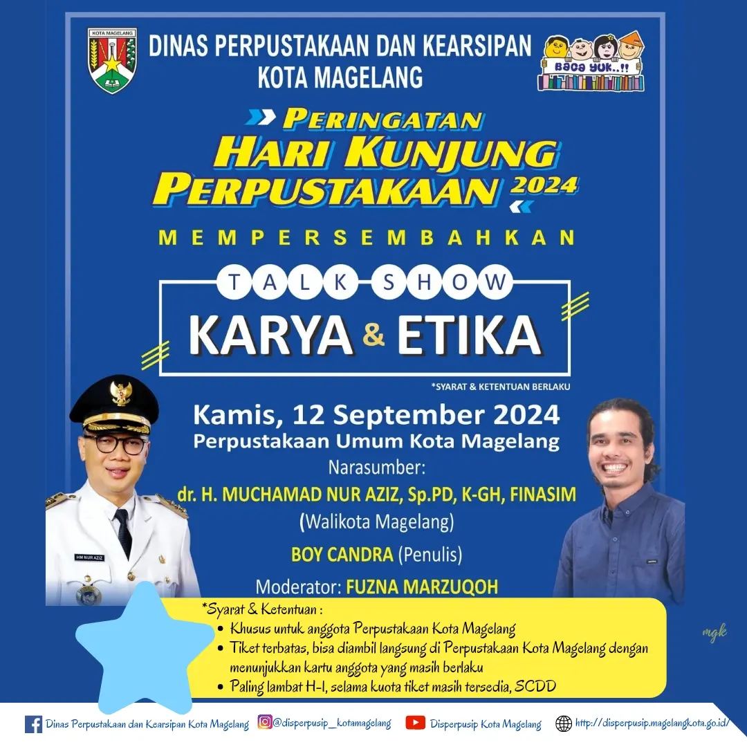 Talkshow Karya dan Etika Peringatan Hari Kunjung Perpustakaan Tahun 2024