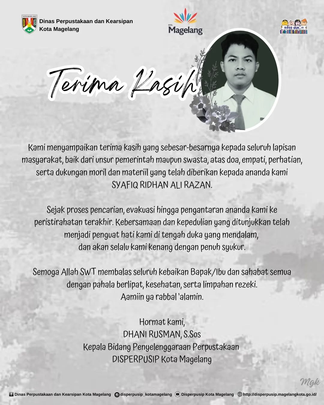 Terimakasih Sebesar Besanyar Kepada Seluruh Lapisan Masyarakat