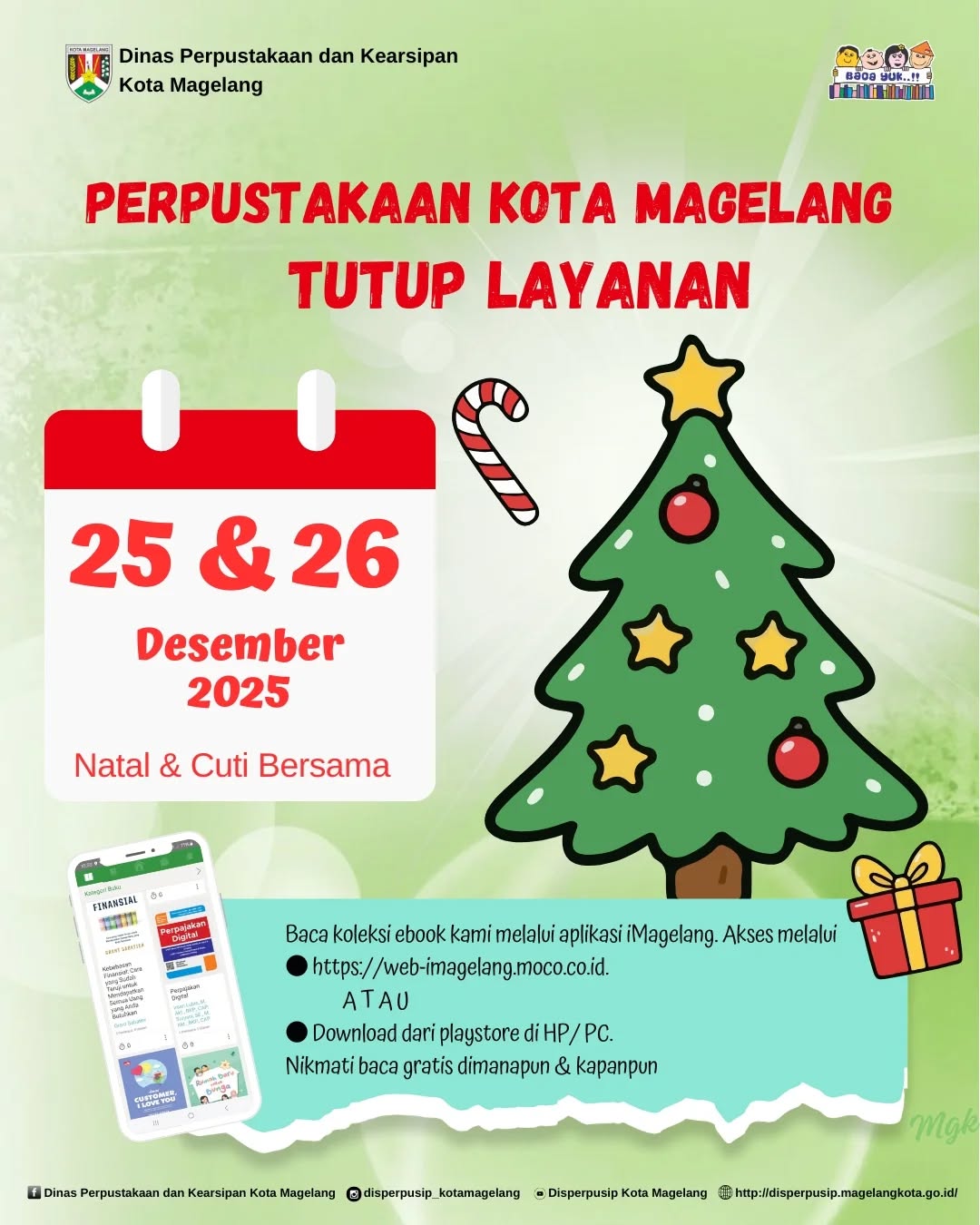 Tutup Layanan Natal dan Cuti Bersama Tahun 2025