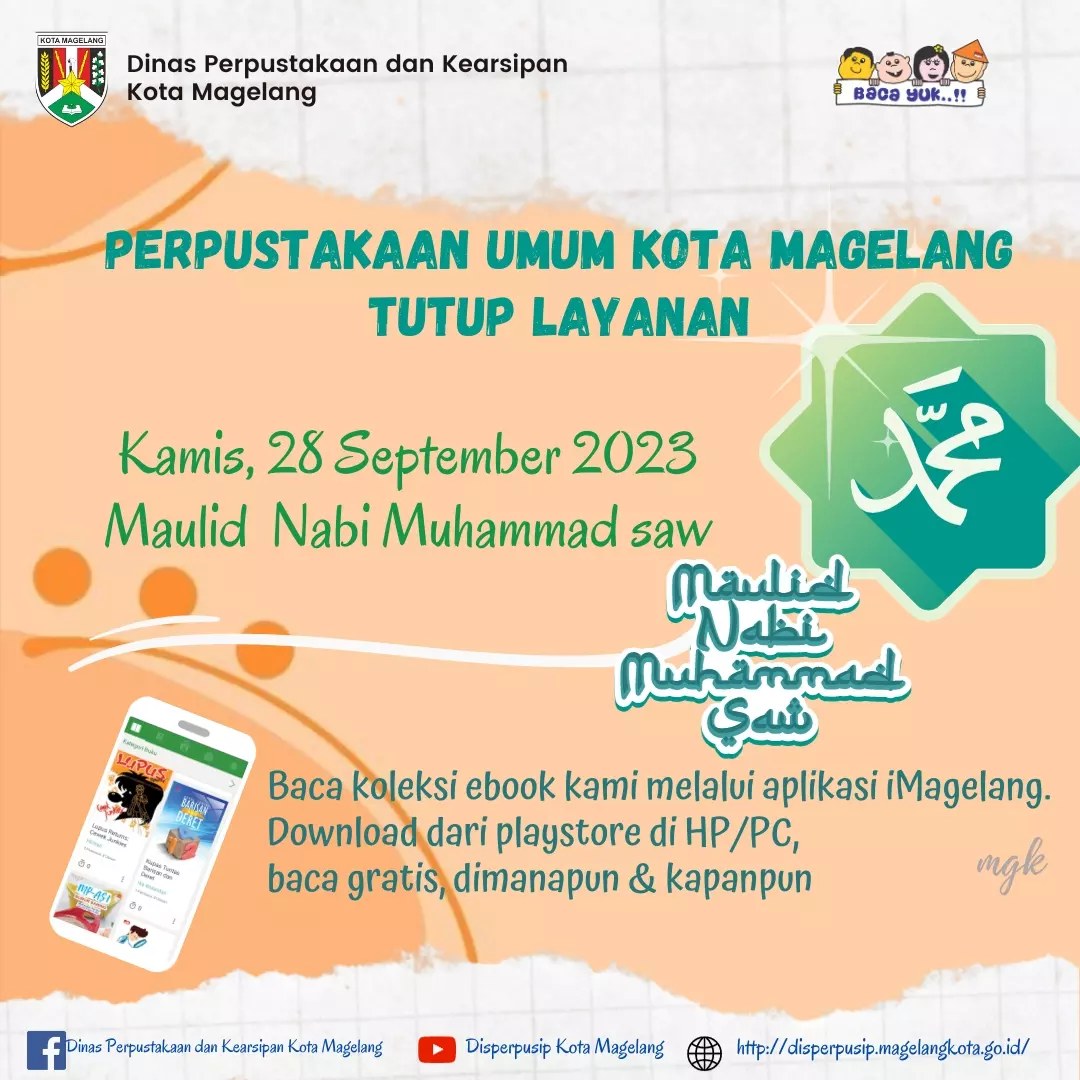 Tutup Layanan Perpustakaan Umum Kota Magelang Maulid Nabi Muhammad saw 2023