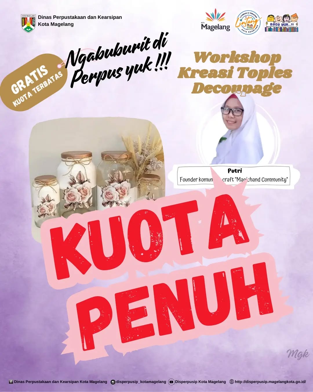 WORKSHOP KREASI TOPLES DECOUPAGE KUOTA PENUH