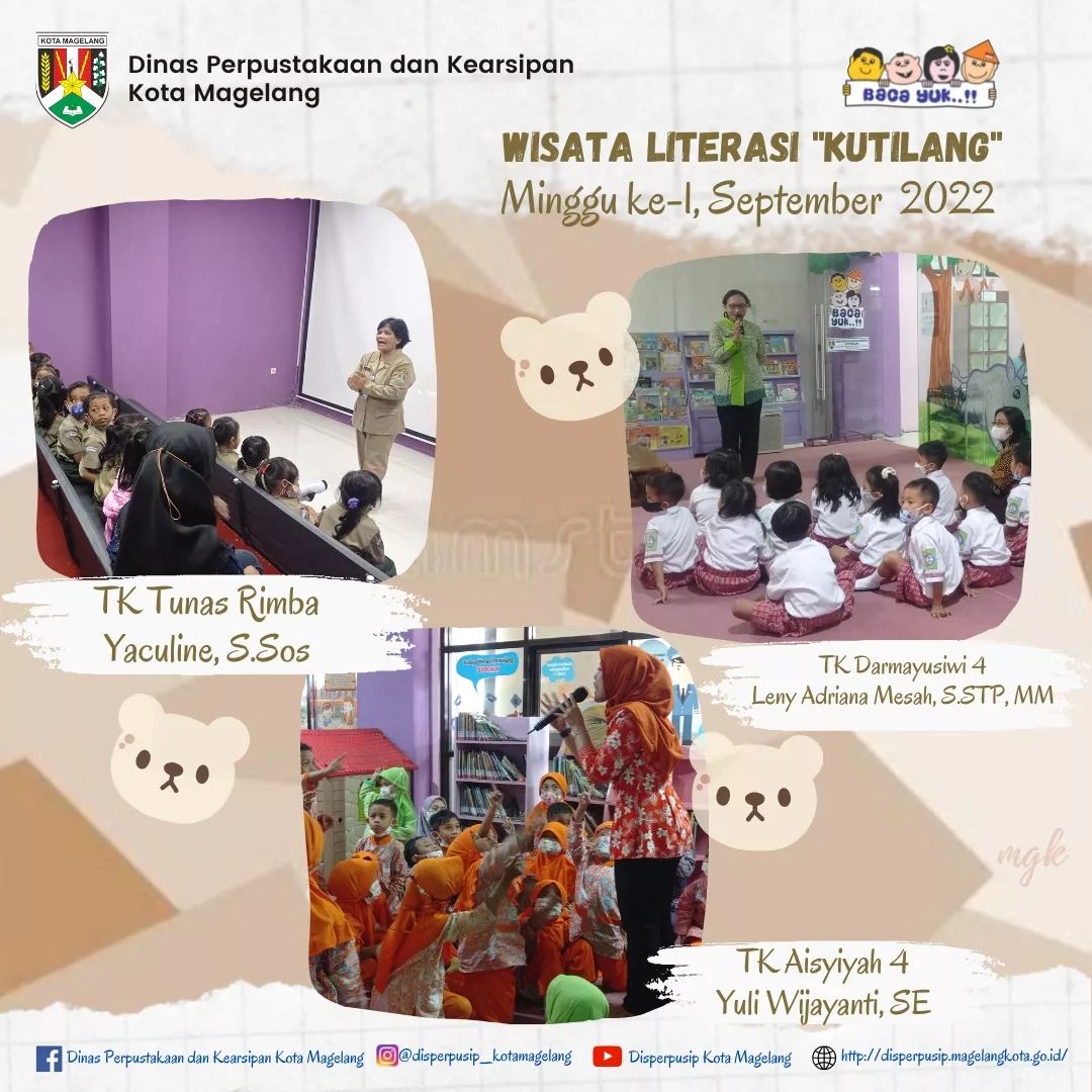 Wisata Literasi Kutilang Minggu ke 1 September 2022 Disperpusip 