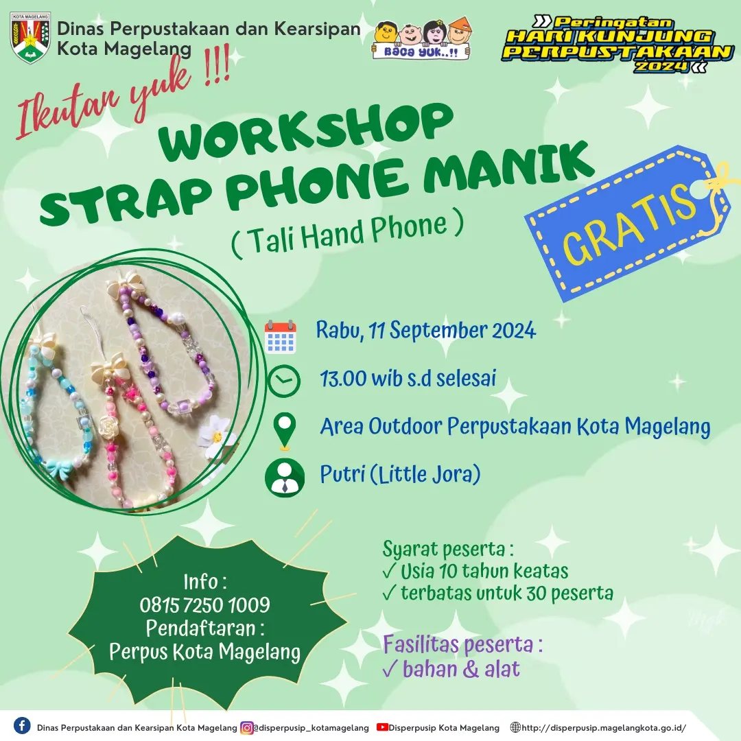 Workshop Strap Phone Manik Peringatan Hari Kunjung Perpustakaan Tahun 2024