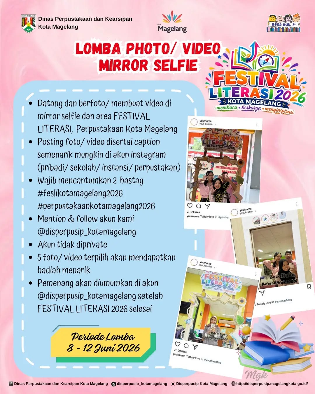 Lomba Photo Vidio Atau Mirror selfie di Acara Festival literasi Tahun 2026