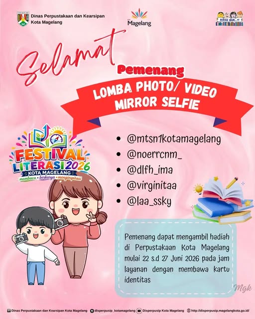 Pemenang lomba Photo Vidio Mirror Selfie dalam Festival Literasi 2026